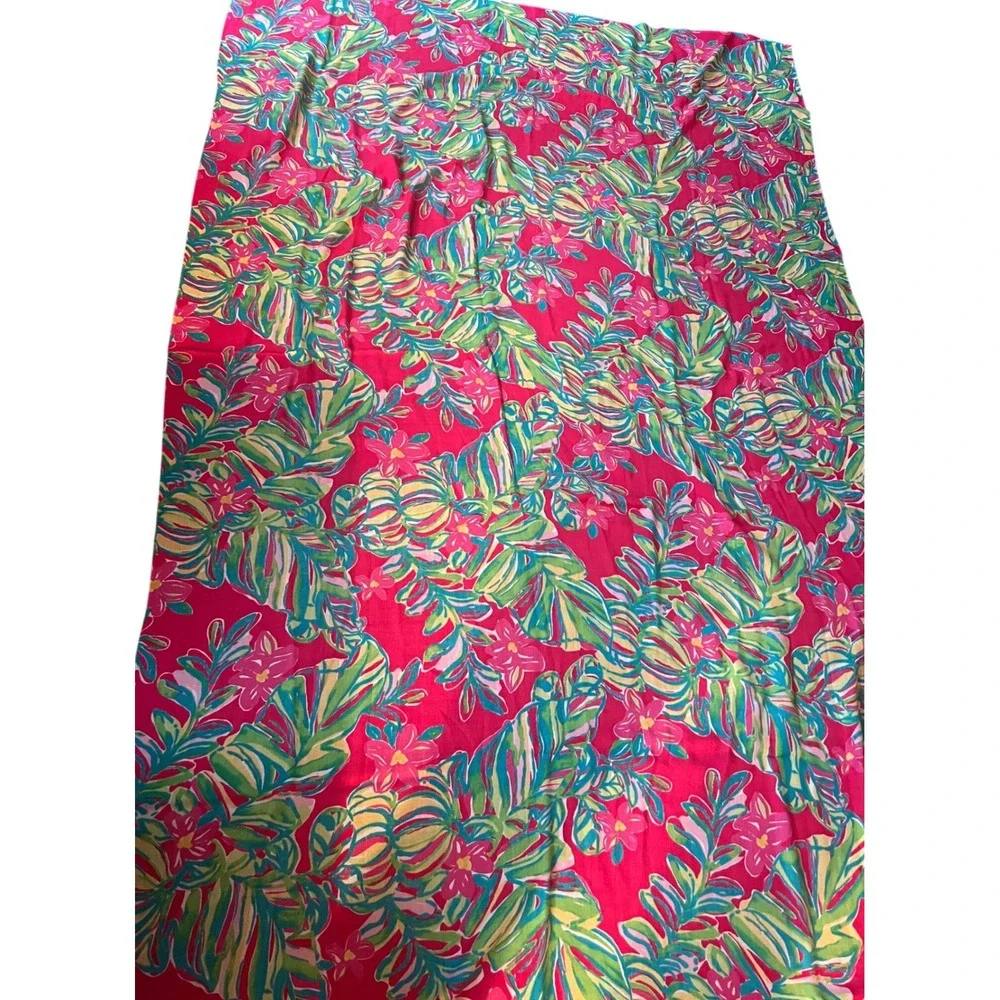 Lilly Pulitzer Pink Pomegranate Jungle Tumble Scarf 48x74